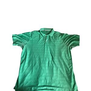 Adidas Green Striped Short Sleeve Collared Polo Shirt Men's Size 2XL